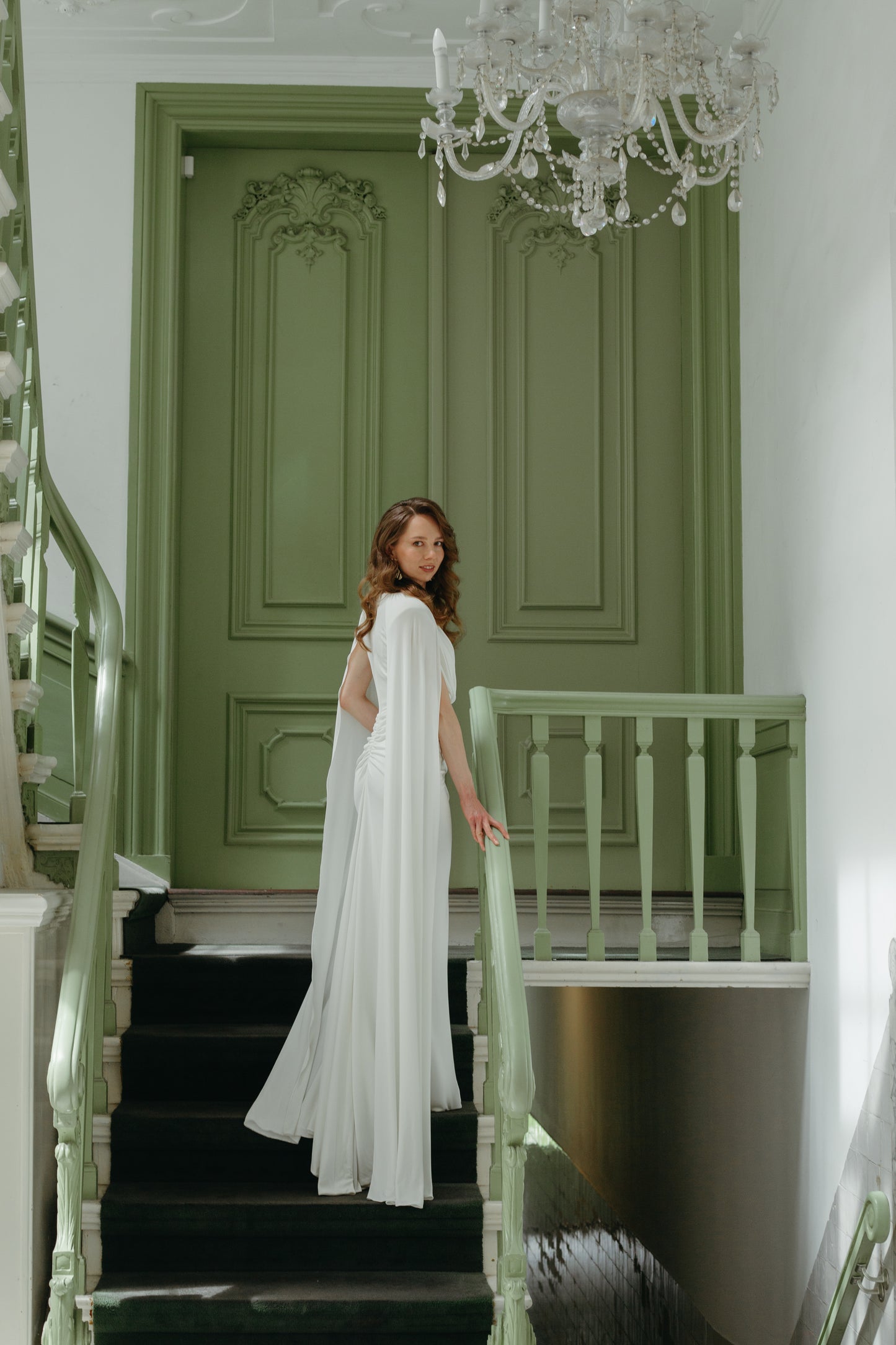 Draperend lange avondjurk