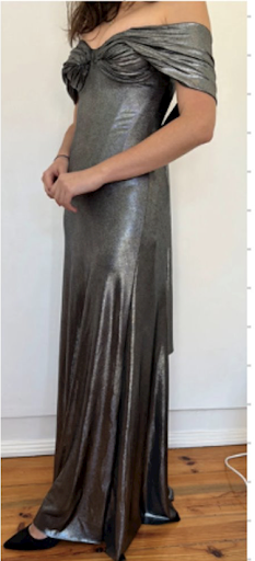 Tyra Maxi silver strapless long dress